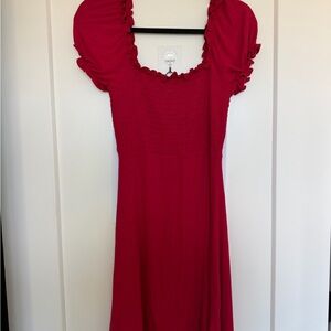 Red Frilly Mini Dress